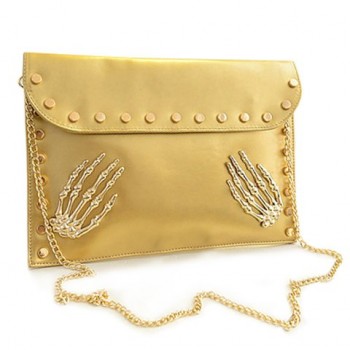 Punk Women's Clutch With Rivets and Chain Design